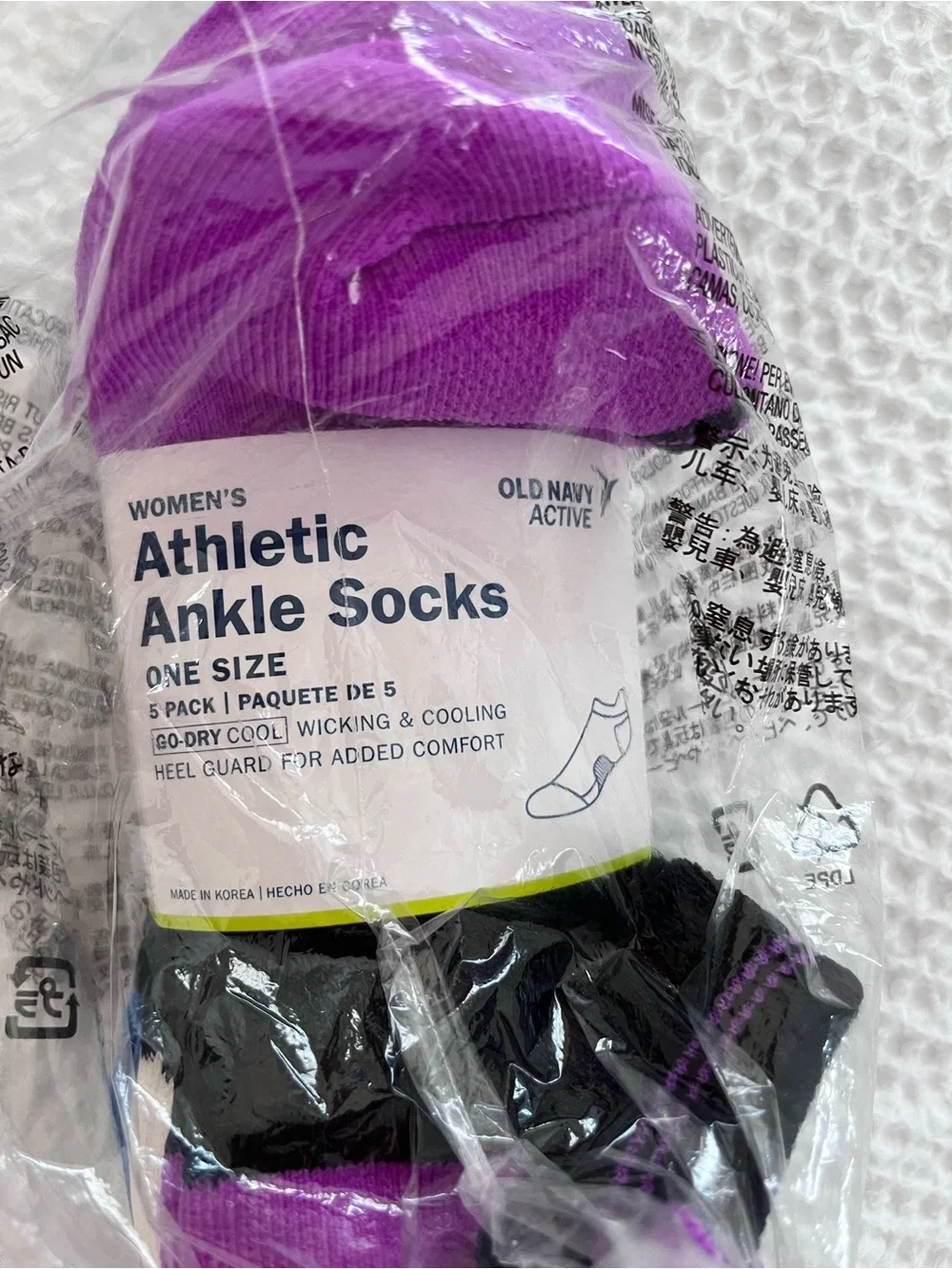Old Navy Women's Multicolor Toe Socks - Pink Purple Blue Black Cream